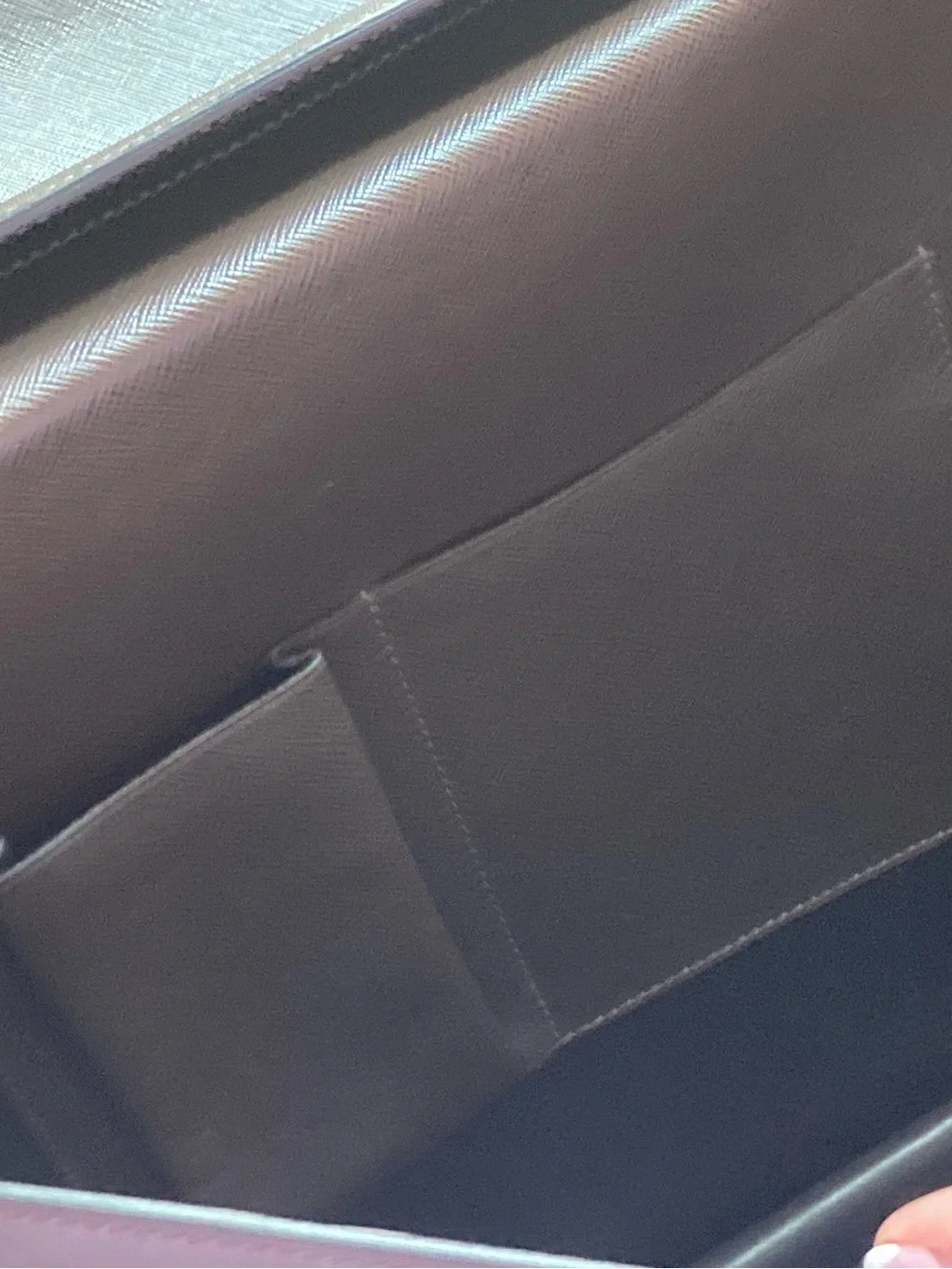 Prada Brown Saffiano Leather Briefcase with Gold Hardware